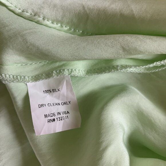 Amanda Uprichard Silk Mint Green Tie Strap Mini Dress M Cottagecore Summer - Picture 5 of 5